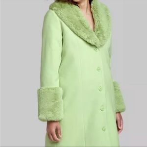 Wild Fable Faux Fur Sage Green Coat